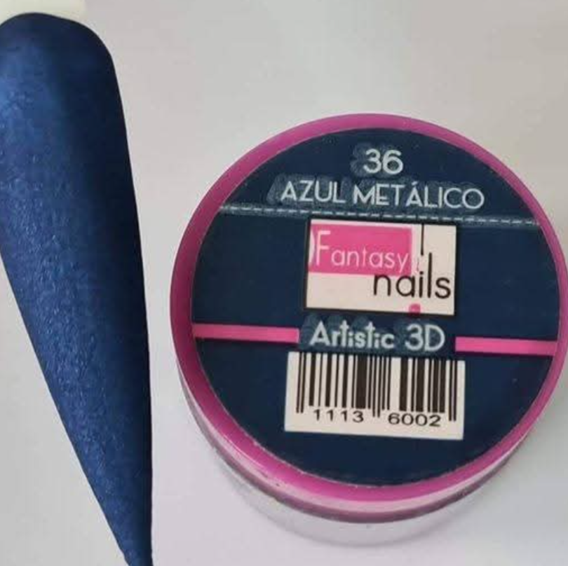 ACRILICO #36 AZUL METALICO FANTASY NAILS